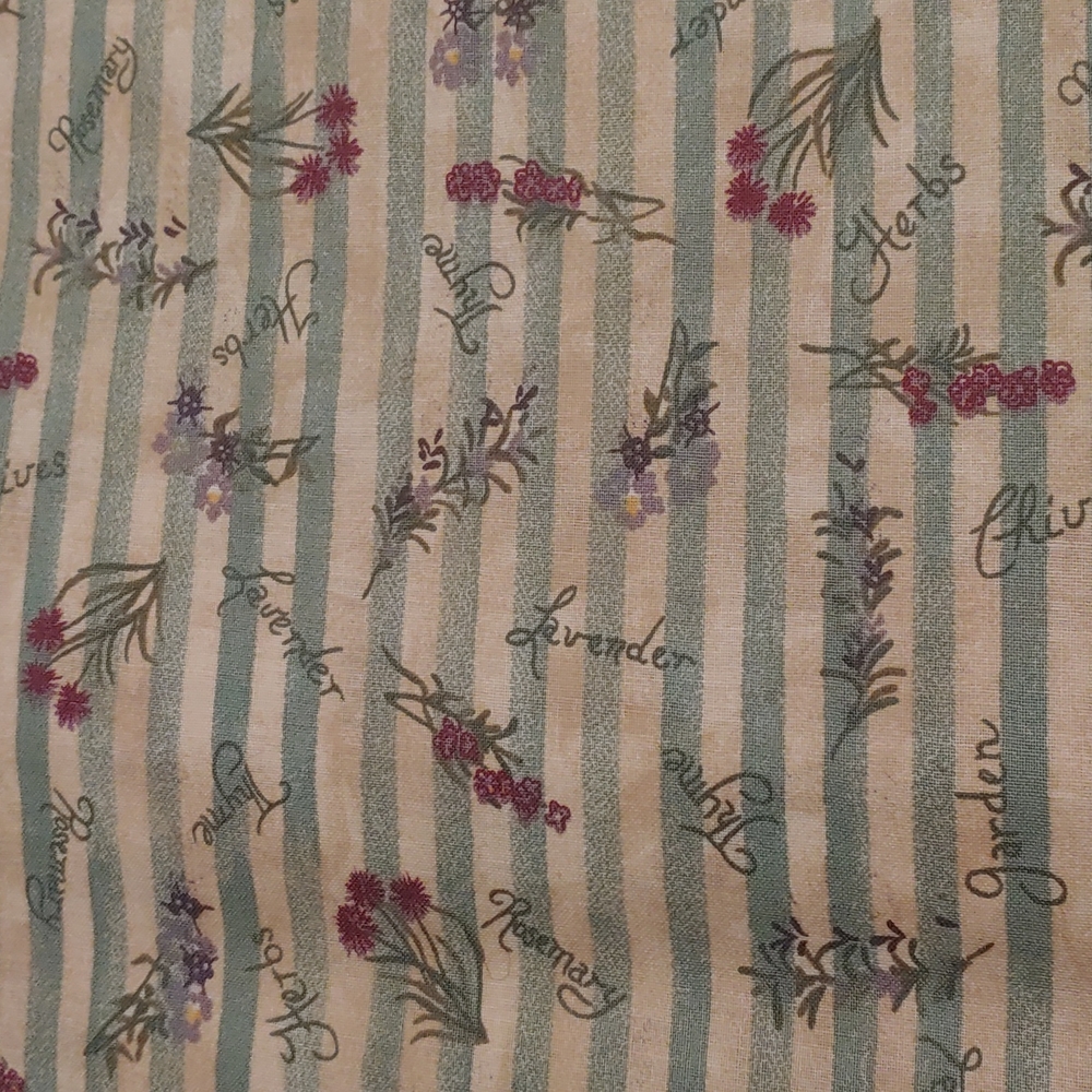 100% cotton herb and stripe printed Cranston V.I.P. fabric